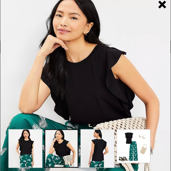 Loft Petite Ruffle Sleeve Top - Picture 2 of 6